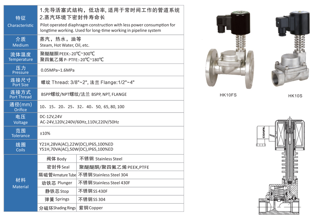 不銹鋼/黃銅電磁閥